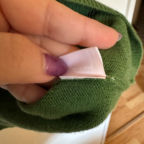 LIKE NEW Cashmere Project Green Off Shoulder Sweater Long Sleeve 100% Cashmere S - Picture 6 of 8